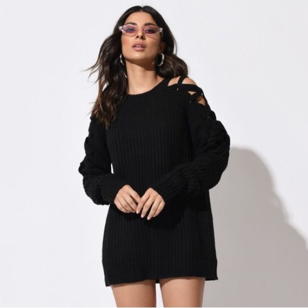 Tobi Lace Up Miracle Sweater Dress
